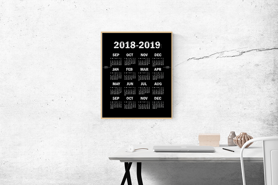 לוח שנה בצבע שחור של קונו האס