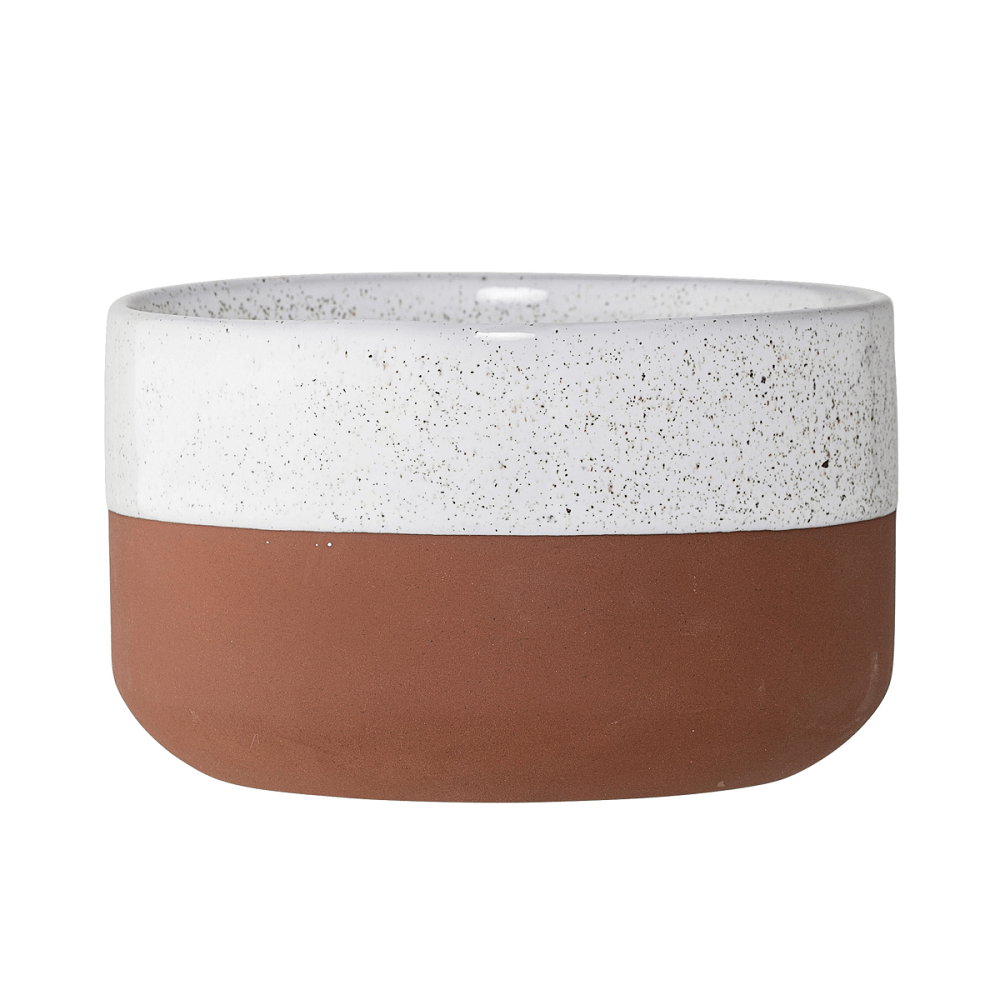 קערה בצבע חמרה אדמה חום עם זיגוג לבן בסגנון נקי מינימיליסטי נורדי סקנדינבי